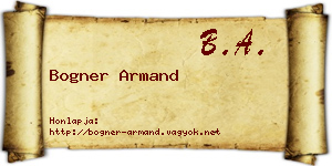 Bogner Armand névjegykártya